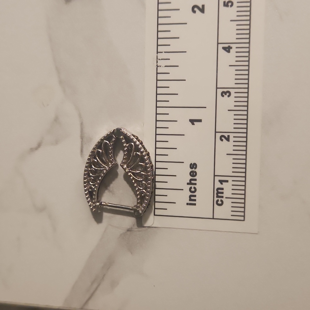 Elegant Sterling Silver Huggie Earrings - Picture 3 of 5